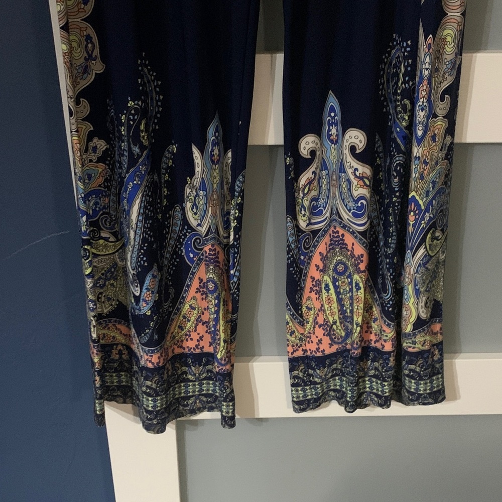 Cato Navy Paisley Wide Leg Pants - Picture 2 of 7